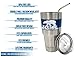 Icecube Stainless Steel 30 Oz Tumbler - Double Wall Vacuum Insulated Travel Cup with Clear Splash Proof Sliding Lid and Curved Straw with Cleaning Brush - Thermal Coffee Mug