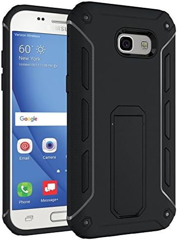 Galaxy J3 Emerge Case,J3 2017 Case , VVIA Shockproof Polycarbonate &amp; Rugged TPU Hybrid Armour Protective Case,High Impact Defender Bumper Case With Kickstand for Samsung Galaxy J3 2017 (Black)