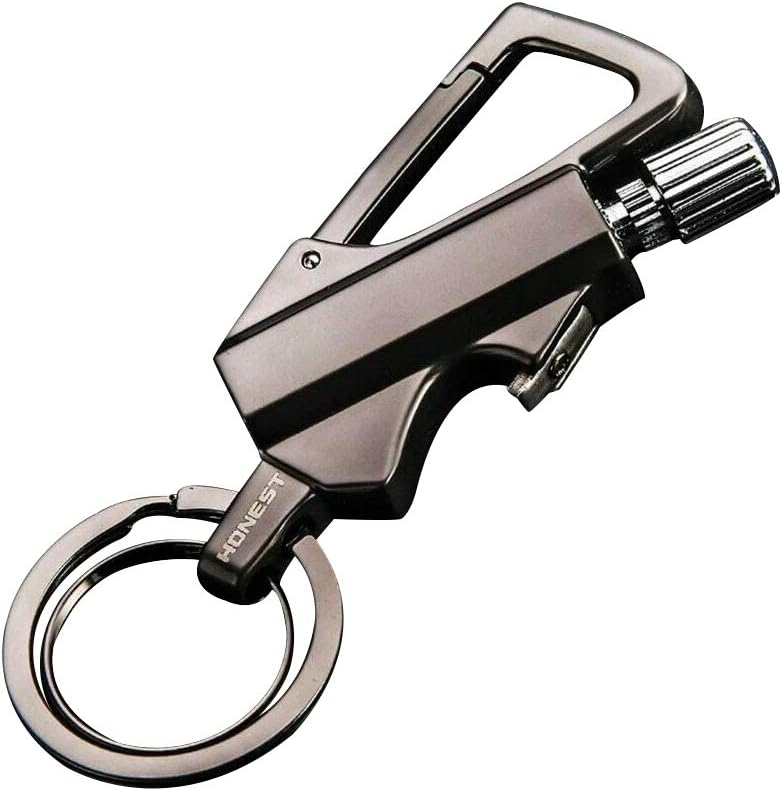 Keychain Bottle Opener and Matchstick Fire Starter Refillable Keychain Flint Fire Starter