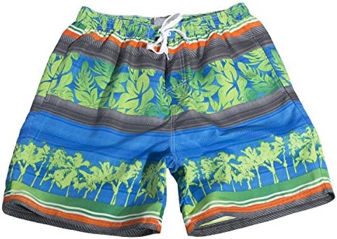 Tropi Sun Mens Multi Color Floral Boardshorts With Mesh Lining (Large,Blue)