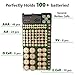 Battery Organizer Storage Case Holder - Holds Over 100 Batteries AA AAA C D 9V Button Batteries - Removable Battery Tester Included with Container - by Odin & Co.