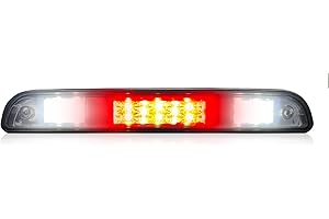 LESAUCE 2025 Upgraded Third Brake Light Smoked Compatible with 1992-1997 Ford F150 F250 F350 Bronco 3rd Brake lights, Rear Cab Brake Light, High Mount Brake Light with Seal Gasket, IP68 Waterprooof