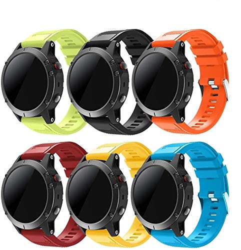 TOPsic Fenix 5/Fenix 5 Plus Band, 22mm Watch Band Silicone Replacement Band for Fenix 5/5 Plus/Fenix 6/6 Pro/Fenix 7/Fenix 7 Solar/Approach S60/Quatix 5/Forerunner 935/945/Instinct — image 1