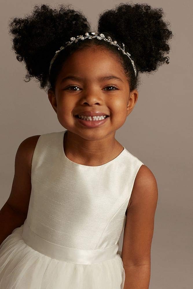 flower girl dress with tulle and ribbon waist