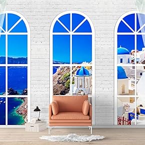 Wall Murals for Bedroom Vies from French Window Design Removable Wallpaper Peel and Stick Wall Stickers - 66x96 inches