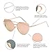 TrendyMate-Womens Street Fashion Metal Twin Beam Flat Mirror Lens Cat Eye Sunglasses … (Gold/Pink, 57mm)