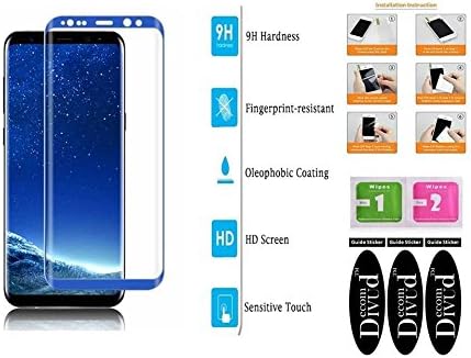 Divud Ecom Tempered Glass for Samsung Galaxy S8 Plus Edge to Edge Premium Full Front Body Covered (Blue)/Screen Protector/Screen Guard HD Quality Gorilla Armour Anti Fingerprint