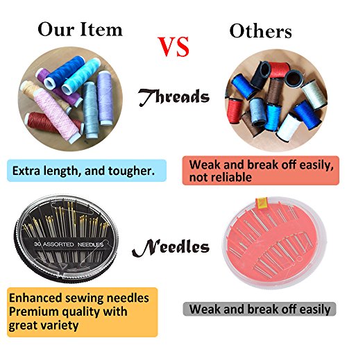 image for BIGTEDDY - 72pc Beginner Embroidery Sewing Kit Tools Travel Emergency 