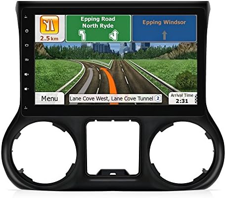 AIMTOM 2015-2018 Jeep Wrangler JK In-dash GPS Navigation Android Stereo Bluetooth A2DP 10.1 Inch HD Touch Screen AV Receiver FM AM Radio Multimedia Player Built-in Wi-Fi Infotainment System