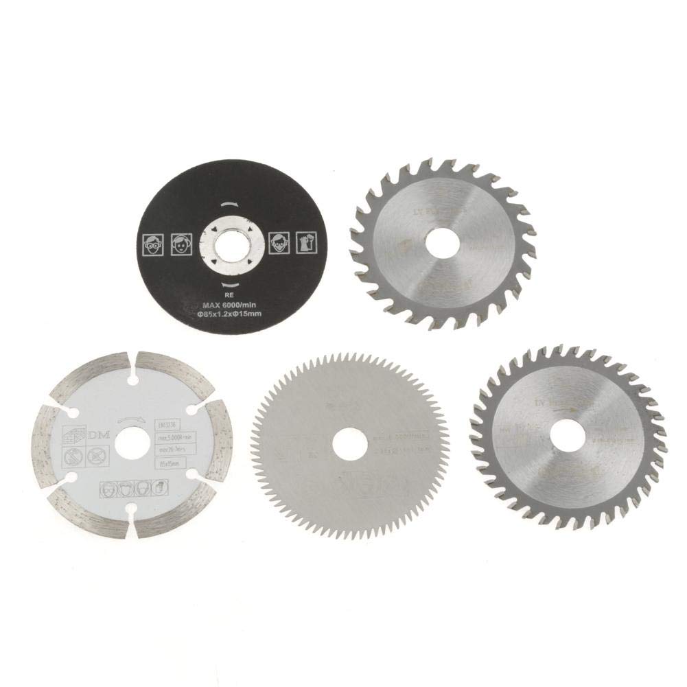 Saw Blade, 5Pcs 85mm Inner Diameter 15mm Mini Carbide Circular Saw Blade for Marble Cutting Machines Electric Hand Saws Sliding Table Saws