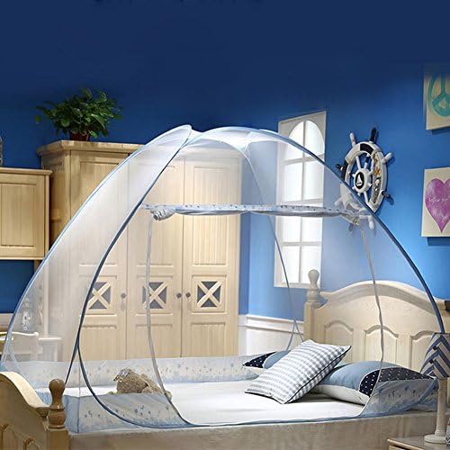 Yiamus Bed Mosquito Net keep Adults Kids against Mosquito bite & Easy Set Up Single Bed Mosquito Tent Pop UP perfect for Travelers Hikers and Campers (blue)
