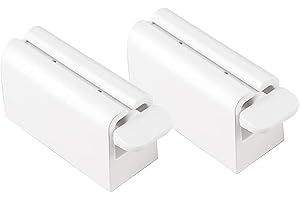 DMZK 2Pcs Toothpaste Squeezer, Adaptive Tube Squeezers, Toothpaste Dispenser, Rolling Tube Toothpaste Seat Holder Stand Rotat