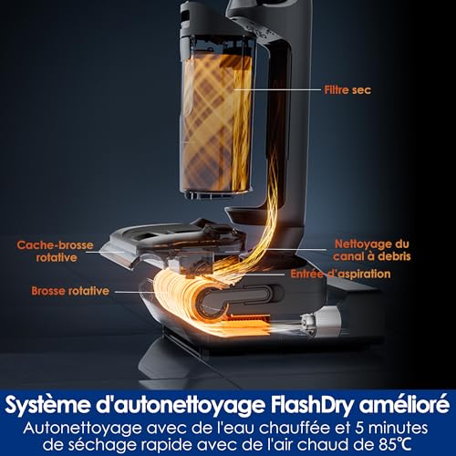 Tineco Floor One Switch S7 Stretch Vacuum Cleaner, 5-in-1 Cordless Mop Vacuum Cleaner, Flat 180°, Two-Edge Cleaning, Extended Autonomy, FlashDry 85°C Self-Cleaning