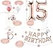Quinceanera Decorations Sweet 15 Birthday Girl -104 Pk Decoracion De 15 Anos Rose Gold Pink Party Supplies Sash Photo Booth Props Candle Cake Toppers Balloon Banner Happy Fifteen Year Old Gift Ideas