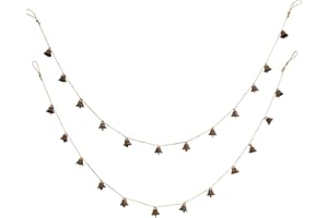 MGSYPHOME Rust Bell Hanging String of 12 Bells Christmas Jingle Bells Wall Crafts Bells Metal Vintage Hanging Bells for Home Office Wall Door Decorations,2 Pieces 50inch Decorative Bells…