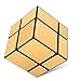 D-FantiX Shengshou Mirror Cube 2x2 Speed Unequal Cube Shape Puzzles Golden Black