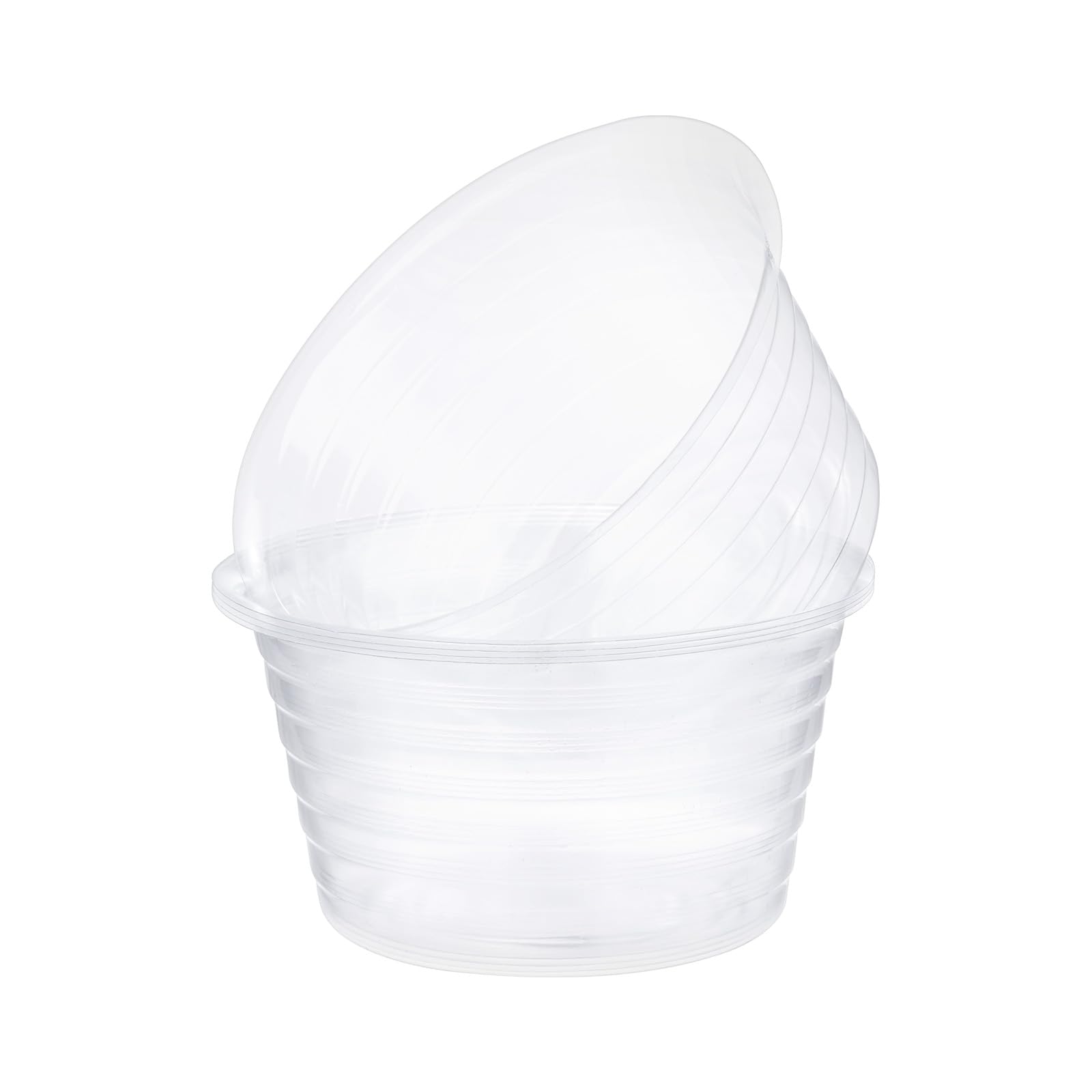 M METERXITY 5-Pack Plastic Plant Saucer, 6 Inch Clear Thin Plant Saucer Drip Tray for Indoor/Outdoor, Planter Liners Nursery Pots