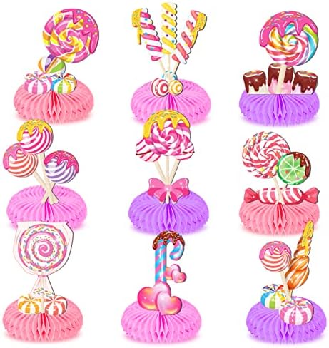 Candyland Party Decorations - 10 Piece Lollipop Centerpieces For Birthday & Baby Showers