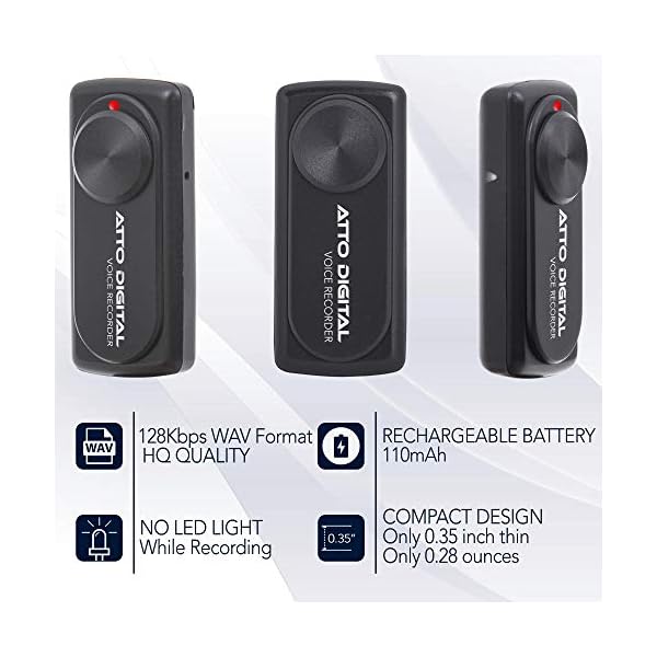 Small Voice Recorder with 20 Hours Battery Life Ideal for Lectures