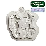 Starfish and Seahorse Silicone Mold for Clay, Ceramics, Cake Decorating, Cupcakes, Crafts, Cards and Candies, Food Safe