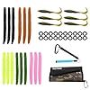 Fishing-Soft-Lures-Set-Artificial-Bait-Lure-with-15-Worms-6-Curl-Tail-Lures-1-Wacky-Rig-Tool-20-O-Rings-1-Waterproof-Fishing-Lure-Organizer-Bag-for-Saltwater-Freshwater-Bass-Trout-Barracuda-Salmon Fishing-Soft-Lures-Set-Artificial-Bait-Lure-with-15-Worms-6-Curl-Tail-Lures-1-Wacky-Rig-Tool-20-O-Rings-1-Waterproof-Fishing-Lure-Organizer-Bag-for-Saltwater-Freshwater-Bass-Trout-Barracuda-Salmon