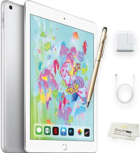 Apple iPad 9.7 inch - 32GB, Wi-Fi, Silver + iPad Stylus/Pen Accessory - Latest Apple Tablet, 2018 Model, Compatible w/the Original Apple pencil (NOT INCLUDED)