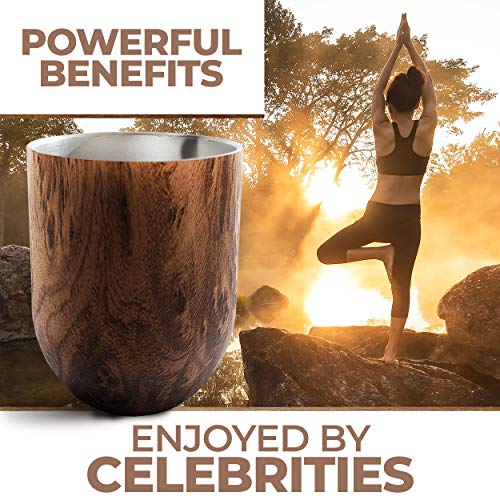 Yerba Mate Cup Gourd Set Brown (Original Traditional Mate Cup - 8 Ounces) I Includes Bombilla (Yerba Mate Straw) & Cleaning Brush I Stainless Steel Double-Walled I Easy to Clean