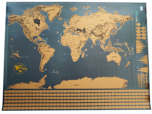 Scratch off world map - detailed scratchable tracker po…