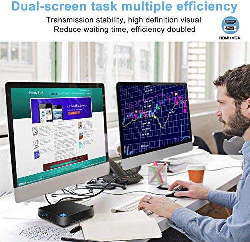 Mini PC Intel Atom Z8350 Windows 10 Pro Mini Computer 4GB DDR 64GB eMMC,Support 4K HD,2.4G/5G WiFi AC, 2.5 inch SSD,Bluetooth,1000Mbps Ethernet