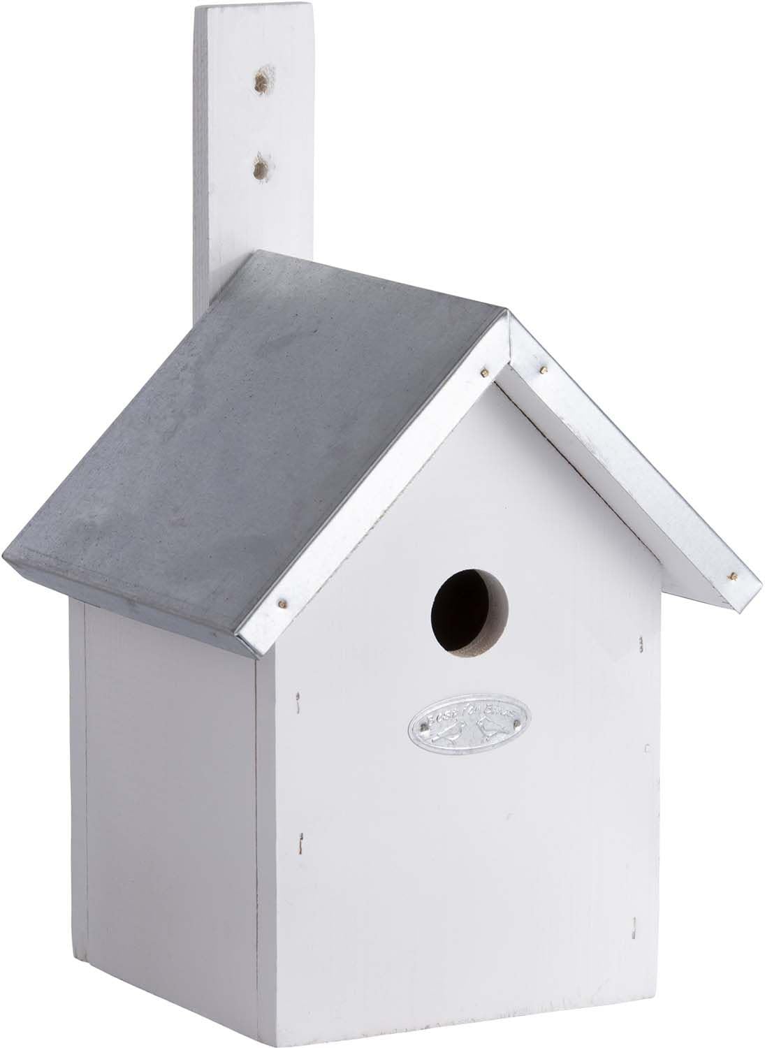 Esschert Design Blaumeisen Nistkasten, weiß, Nisthöhle, Vogelhaus, Nisthaus, ca. 19 x 18 x 31 cm, White, NK39W