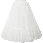 GRACE KARIN Women's Long Petticoat Crinoline Underskirt for Long Dress Mid Length Wedding Petticoat