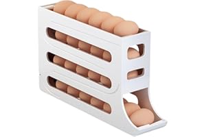 YYBD Egg Storage for Fridge Automatic Rolling Egg Storage Container Plastic Rolling Eggs Holer for Refrigerator Countertop Ki