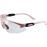 Global Vision Cougar Safety Glasses Nurses Dental Assistant Glasses Shooting Glasses for Women Ladies Men Light Pink Frame Clear Lens