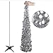 Aytai 5ft Collapsible Christmas Tree, Silver Tinsel Coastal Christmas Tree for Holiday Decorations