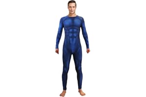 EASUIT Men's Muscle Bodysuit Jumpsuit Full Body Compression Athletic Suit Outfit Halloween Costume for Adult