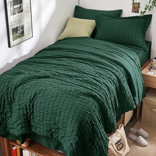 HYMOKEGE Emerald Green Twin XL Comforter Set