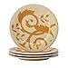Rachael Ray Dinnerware Gold Scroll 4-Piece Salad Plate Set, Almond Cream
