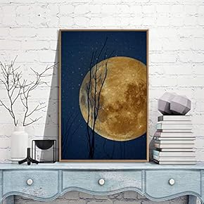 Framed Canvas Wall Art for Living Room, Bedroom Moon Canvas Prints for Modern Home Decoration Ready to Hang - 16"x24" inches
