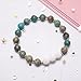 Bivei Aromatherapy Lava Stone Essential Oil Diffuser Bracelet Semi Precious Gemstone Round Beads Crystal Bracelet(1 Set of 6)