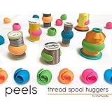 THREAD SPOOL HUGGERS, 'PEELS ...Keep Thread Tails Under Control' (12 Pieces). Prevents Thread Spools From Unwinding While in Storage or on Thread Rack. Fits on Sewing, Quilting and Embroidery thread Spools. By Smartneedle