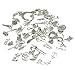 100g Mixed Charms Pendants Assorted DIY Antique Bronze Charms Pendant for Crafting Bracelet Necklace Jewelry Findings Jewelry Making Accessory (Silver)