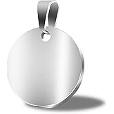 TSJ Stamping Blanks Silver Round Metal Charms 10 Pcs, Stainless Steel Tags with Hole, 1.4 Inch (35 mm) Pet ID Name Tags DIY Pendants