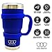Gold Armour 30 oz Tumbler - 6 Piece Stainless Steel Insulated Water & Coffee Cup Tumbler with Straw, 2 Lids, Handle, Straw - 18/8 Double Vacuum Insulated Travel Flask (Blue)