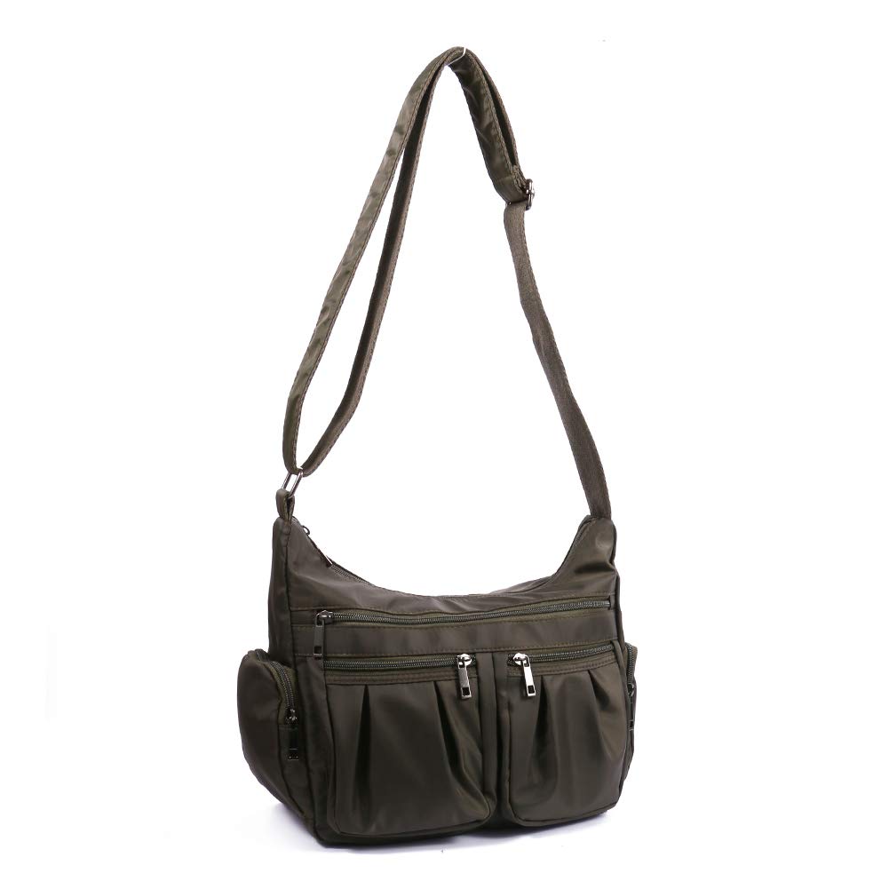 TENXITER Multi Pocket Shoulder Bag Corss-body Purse Waterproof Nylon Travel Handbags for Women