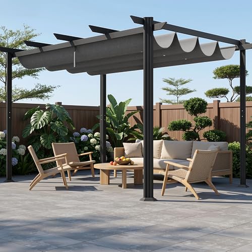 Ahomly 12x8 Retractable Pergola Review: Adjustable Shade Canopy, Gray image 27