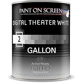 Paint on Screen Projector Screen Paint | Single-Coat Short Throw Projector Screen Paint For Picture Perfect 1080 HD and 4K UHD Clarity | Ideal For At-Home Indoor Use | Digital Theater White, 1 Gallon
