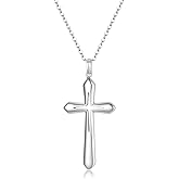 GAVU 925 Sterling Silver Cross Necklace for Women, Dainty Silver Confirmation Necklace