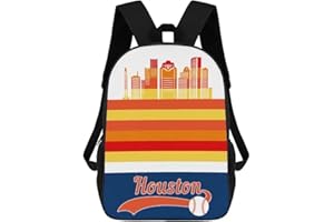 EULUCY Houston Personalized Shoulder Backpack,Baseball Sports Backpack,Suitable For School And Outdoor Use,Gift For Sport Fans.