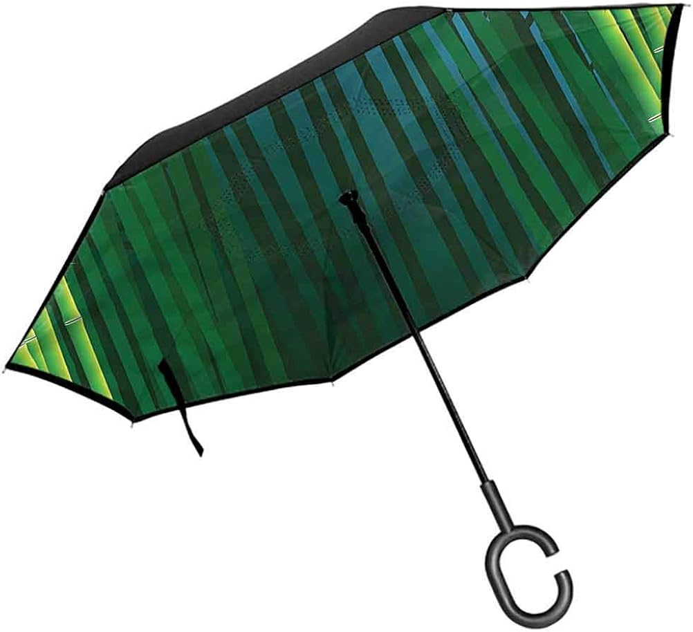 ScottDecor Exotic Windproof Umbrella Green Leafy Branches