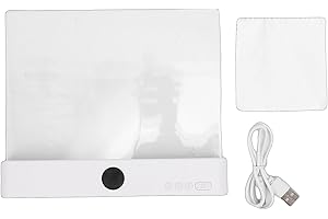 Drfeify LED Reading Light, 2 in 1 Book and Night Light with 3 Colors Stepless Dimming Auto Off, HD Transparent Panel for Bedr